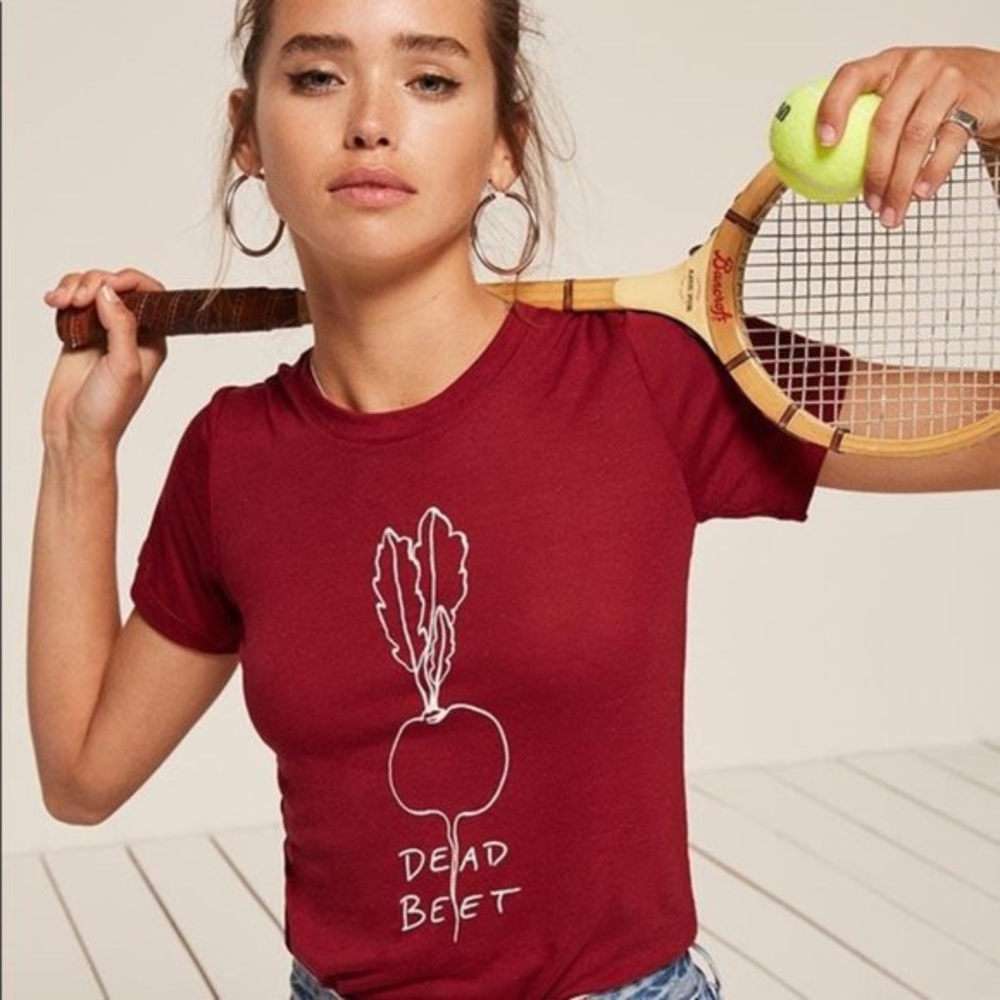 Reformation dead beet tshirt